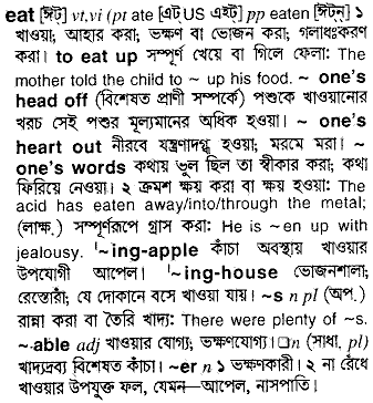 Eat in Bangla Academy Dictionary