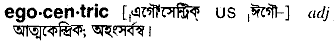Egocentric in Bangla Academy Dictionary