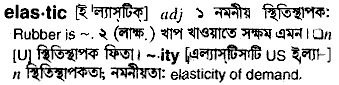 Elastic in Bangla Academy Dictionary