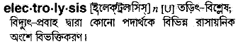 Electrolysis in Bangla Academy Dictionary