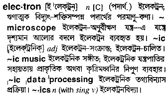 Electron in Bangla Academy Dictionary