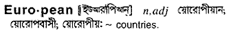 European in Bangla Academy Dictionary