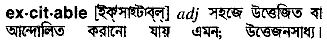 Excitable in Bangla Academy Dictionary