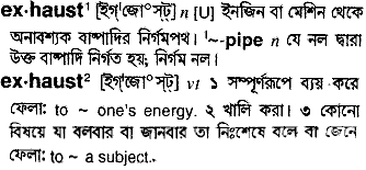 Exhaust in Bangla Academy Dictionary