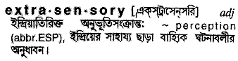Extrasensory in Bangla Academy Dictionary