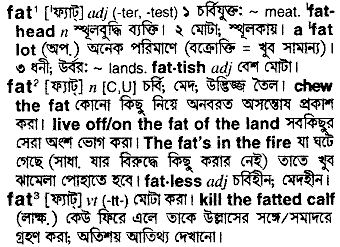 Fat in Bangla Academy Dictionary