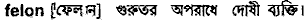 Felon in Bangla Academy Dictionary