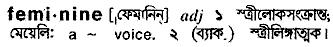 Feminine in Bangla Academy Dictionary