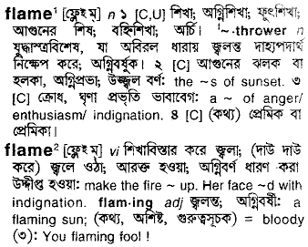 Flame in Bangla Academy Dictionary