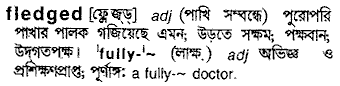 Fledged in Bangla Academy Dictionary