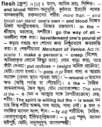 Flesh in Bangla Academy Dictionary