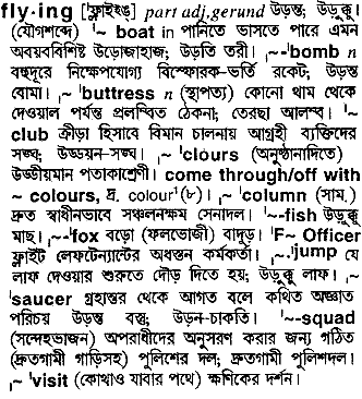 Flying in Bangla Academy Dictionary