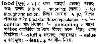 Food in Bangla Academy Dictionary