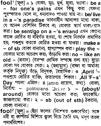 Fool in Bangla Academy Dictionary