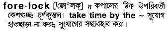 Forelock in Bangla Academy Dictionary