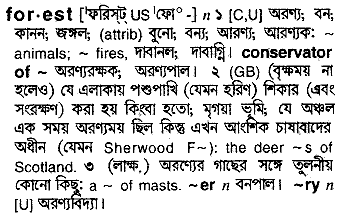 Forest in Bangla Academy Dictionary