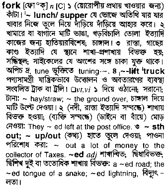 Fork in Bangla Academy Dictionary