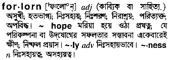 Forlorn in Bangla Academy Dictionary