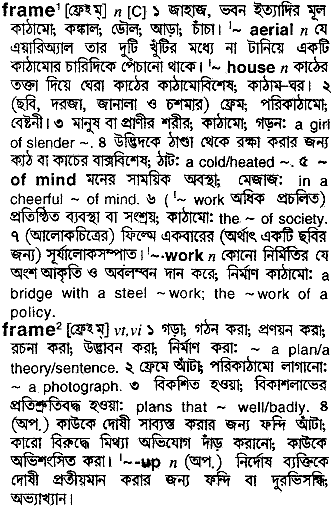 Frame in Bangla Academy Dictionary