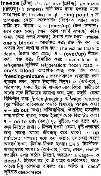 Freeze in Bangla Academy Dictionary