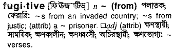 Fugitive in Bangla Academy Dictionary