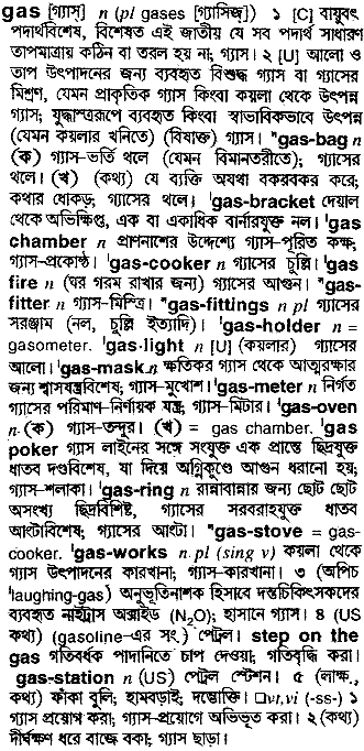 Gas in Bangla Academy Dictionary