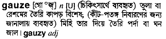 Gauze in Bangla Academy Dictionary
