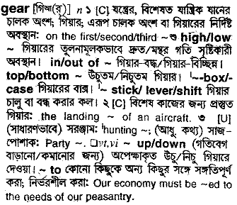 Gear in Bangla Academy Dictionary