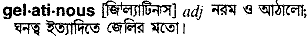 Gelatinous in Bangla Academy Dictionary