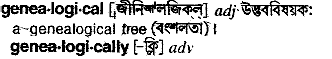 Genealogical in Bangla Academy Dictionary