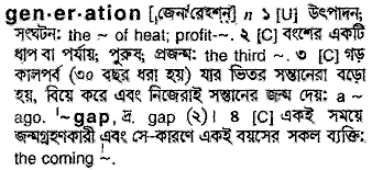 Generation in Bangla Academy Dictionary