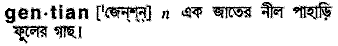 Gentian in Bangla Academy Dictionary