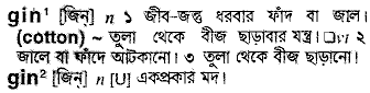 Gin in Bangla Academy Dictionary