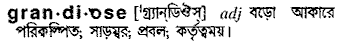 Grandiose in Bangla Academy Dictionary