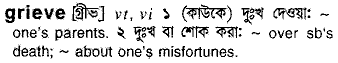 Grieve in Bangla Academy Dictionary