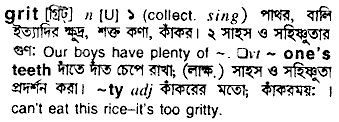 Grit in Bangla Academy Dictionary
