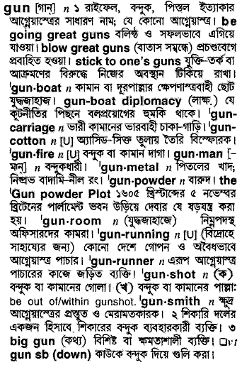 Gun in Bangla Academy Dictionary