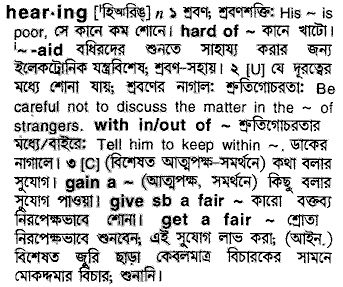 Hearing in Bangla Academy Dictionary