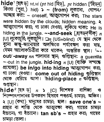 Hide in Bangla Academy Dictionary