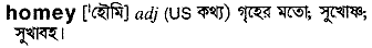 Homey in Bangla Academy Dictionary