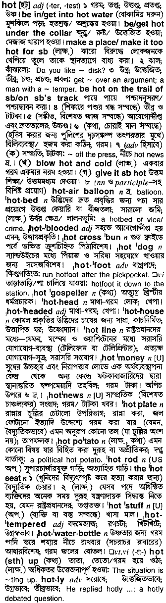 Hot in Bangla Academy Dictionary