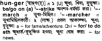 Hunger in Bangla Academy Dictionary