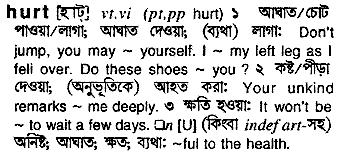 Hurt in Bangla Academy Dictionary