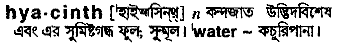 Hyacinth in Bangla Academy Dictionary