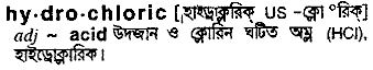 Hydrochloric in Bangla Academy Dictionary