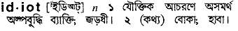 Idiot in Bangla Academy Dictionary