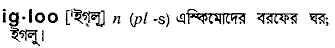 Igloo in Bangla Academy Dictionary