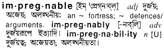 Impregnable in Bangla Academy Dictionary
