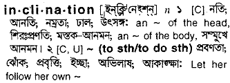Inclination in Bangla Academy Dictionary
