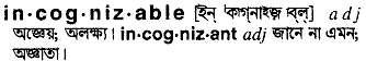 Incognizable in Bangla Academy Dictionary